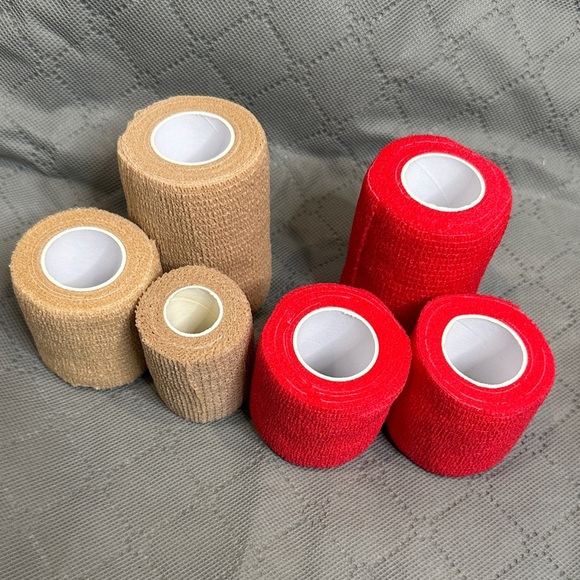 Co-Flex Vet Wrap Red & Tan Elastic Bandage Wraps First Aid Sports Dog Horse NWT - Picture 4 of 4